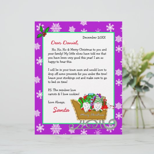 Persoonlijke brief van de Kerstman voor kinderen (Staand voorkant)