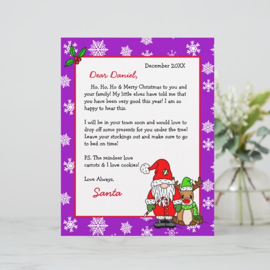 Persoonlijke brief van de Kerstman voor kinderen (Staand voorkant)