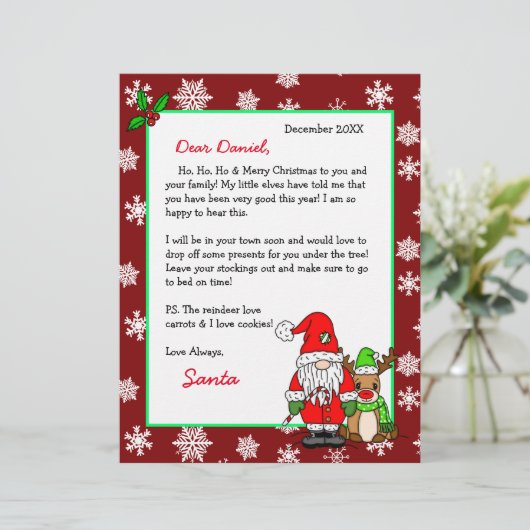 Persoonlijke brief van de Kerstman voor kinderen (Staand voorkant)