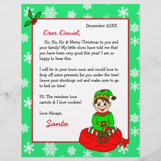 Persoonlijke brief van de Kerstman voor kinderen (Voorkant)