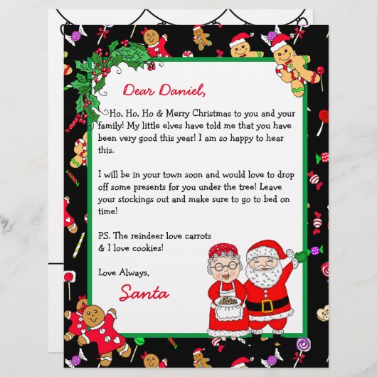 Persoonlijke brief van de Kerstman voor kinderen (Voorkant / Achterkant)