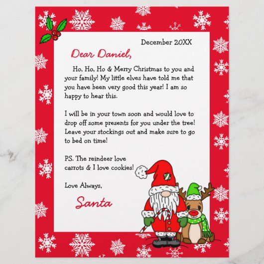 Persoonlijke brief van de Kerstman voor kinderen (Voorkant)