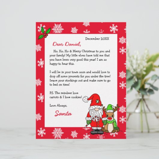 Persoonlijke brief van de Kerstman voor kinderen (Staand voorkant)