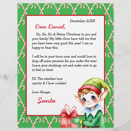 Persoonlijke brief van de Kerstman voor kinderen (Voorkant)