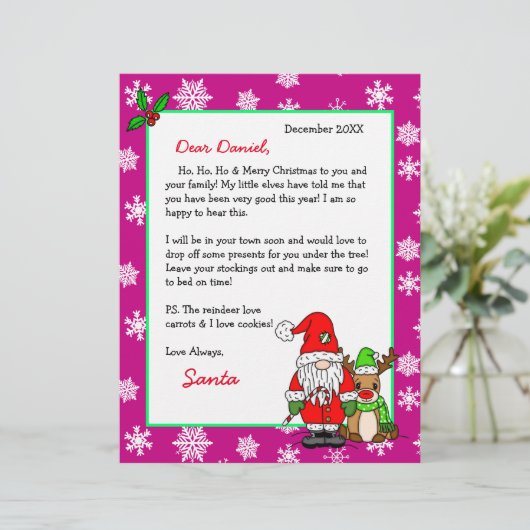 Persoonlijke brief van de Kerstman voor kinderen (Staand voorkant)