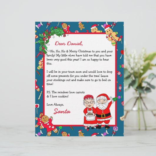 Persoonlijke brief van de Kerstman voor kinderen (Staand voorkant)