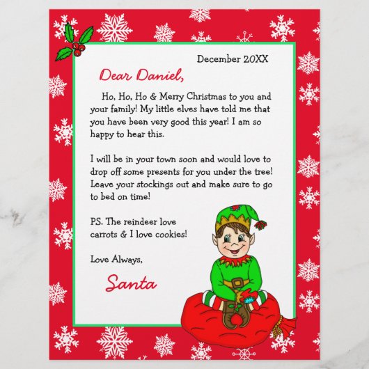 Persoonlijke brief van de Kerstman voor kinderen (Voorkant)