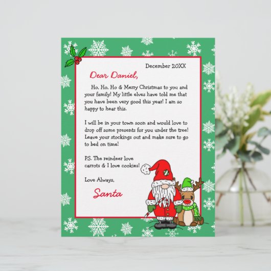 Persoonlijke brief van de Kerstman voor kinderen (Staand voorkant)