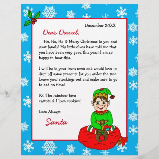 Persoonlijke brief van de Kerstman voor kinderen (Voorkant)