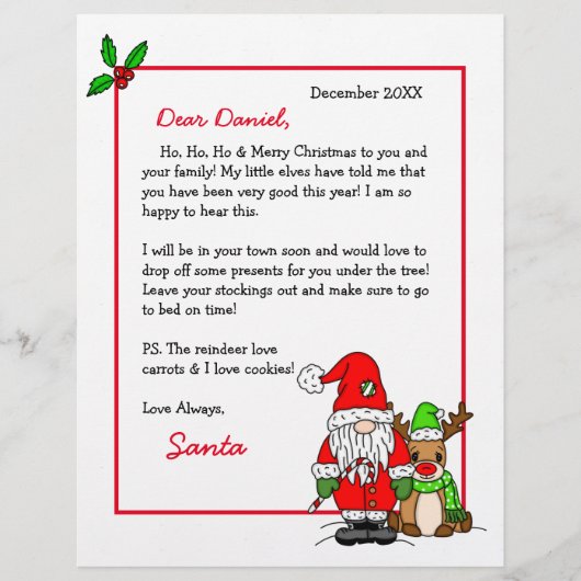 Persoonlijke brief van de Kerstman voor kinderen (Voorkant)