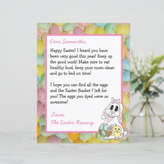 Persoonlijke brief van de paashaas (Staand voorkant)