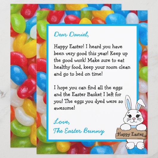 Persoonlijke brief van de paashaas (Voorkant / Achterkant)