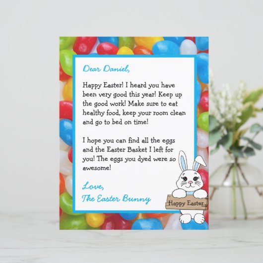 Persoonlijke brief van de paashaas (Staand voorkant)