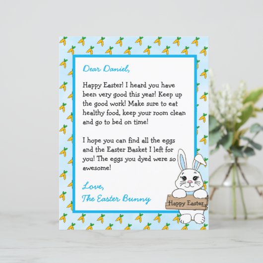 Persoonlijke brief van de paashaas (Staand voorkant)