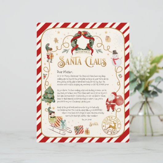 Persoonlijke brief van de Santa (Staand voorkant)