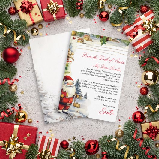 Persoonlijke brief van de sjabloon van Santa Claus Kaart