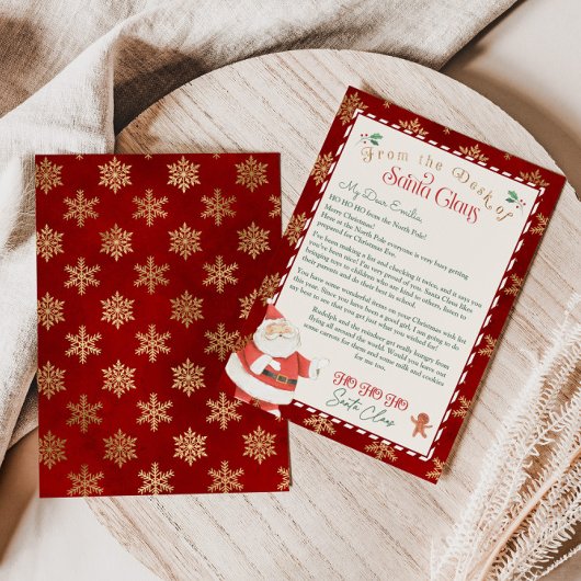 Persoonlijke brief van de sjabloon van Santa Claus Kaart