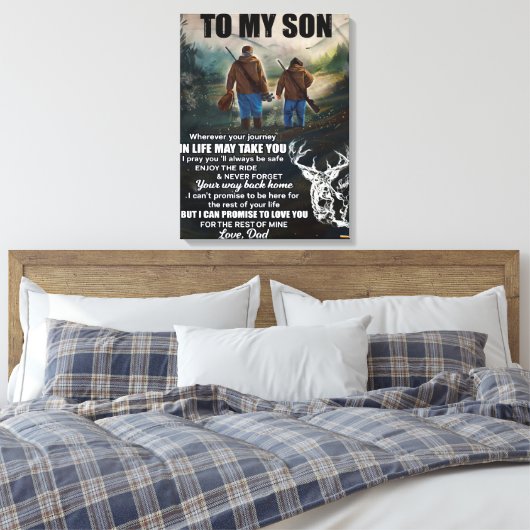 Persoonlijke brief van pa Blanket aan mijn zoon. Canvas Afdruk (Insitu (Slaapkamer))