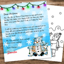 Persoonlijke brief van Santa + Kleurpagina