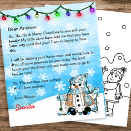 Persoonlijke brief van Santa + Kleurpagina
