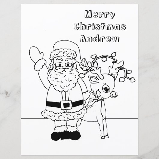 Persoonlijke brief van Santa + Kleurpagina (Achterkant)