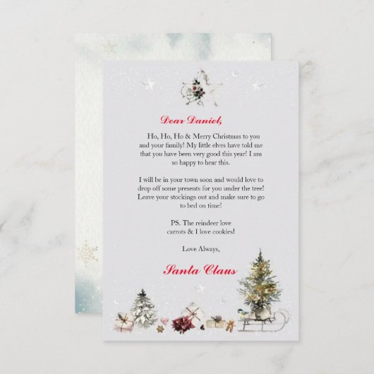 Persoonlijke brief van Sinterklaas voor kinderen Kaart (Voorkant / Achterkant)