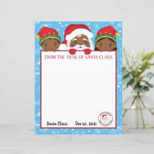 Persoonlijke brief van Zwarte Kerstman  (Staand voorkant)