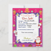 Persoonlijke brief verzonden naar de kerstman feestdagenkaart (Voorkant)