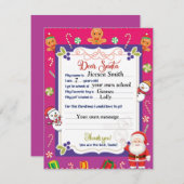 Persoonlijke brief verzonden naar de kerstman feestdagenkaart (Voorkant / Achterkant)