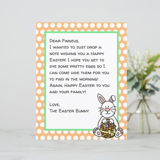 Persoonlijke brief voor Happy Paaster Bunny (Staand voorkant)