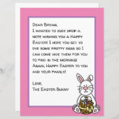 Persoonlijke brief voor Happy Paaster Bunny (Voorkant / Achterkant)
