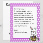 Persoonlijke brief voor Happy Paaster Bunny (Voorkant / Achterkant)