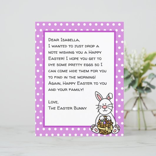 Persoonlijke brief voor Happy Paaster Bunny (Staand voorkant)