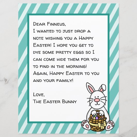 Persoonlijke brief voor Happy Paaster Bunny (Voorkant)