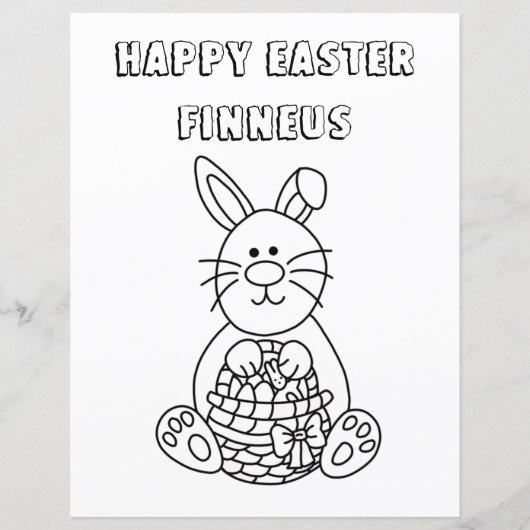 Persoonlijke brief voor Happy Paaster Bunny (Achterkant)