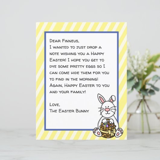 Persoonlijke brief voor Happy Paaster Bunny (Staand voorkant)