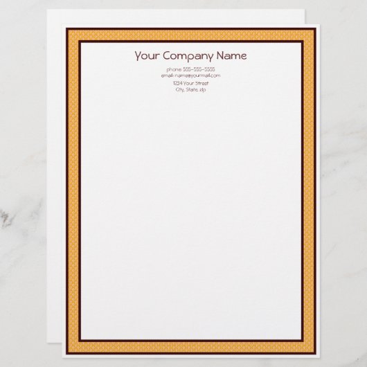 Persoonlijke briefhoofd (Voorkant / Achterkant)