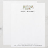 Persoonlijke briefhoofd met watercolor modeontwerp (Voorkant / Achterkant)