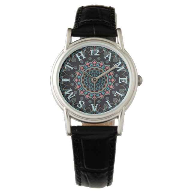 Persoonlijke briefing Boho Mandala Art Horloge (Voorkant)