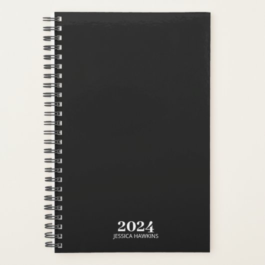 Persoonlijke briefpapier · Black Noir Weekly Planner (Voorkant)