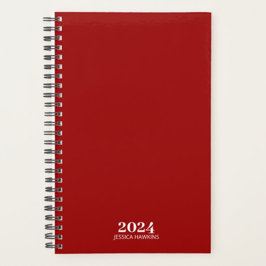 Persoonlijke briefpapier · Crimson Red Weekly Planner (Voorkant)