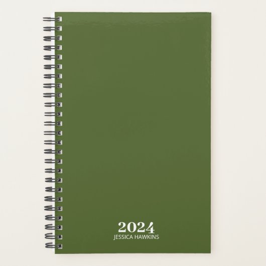 Persoonlijke briefpapier · Dark Olive Green Weekly Planner (Voorkant)