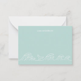 Persoonlijke briefpapier voor kinderen met oceaan  notitiekaartje