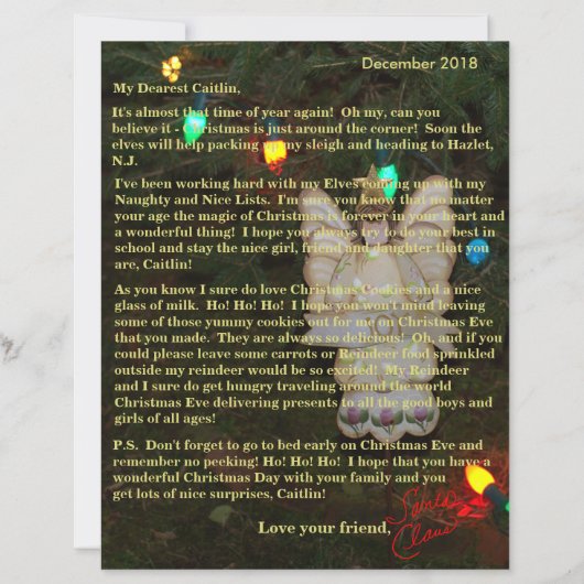 Persoonlijke brieven van de Kerstman Engel lichten (Voorkant)