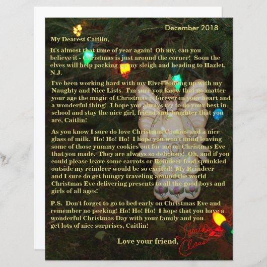 Persoonlijke brieven van Santa Angel Lights (Voorkant / Achterkant)