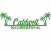 Persoonlijke brievenbus adres palmboom  sticker (Voorkant)