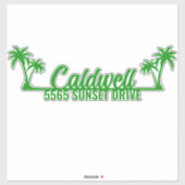 Persoonlijke brievenbus adres palmboom  sticker (Vel)