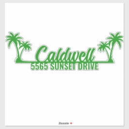 Persoonlijke brievenbus adres palmboom sticker