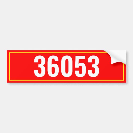 Persoonlijke brievenbusnummer bumpersticker (Voorkant)