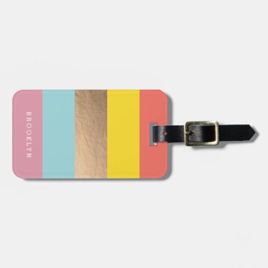 Persoonlijke BrightStor & Faux Gold Bagagelabel (Voorkant horizontaal)